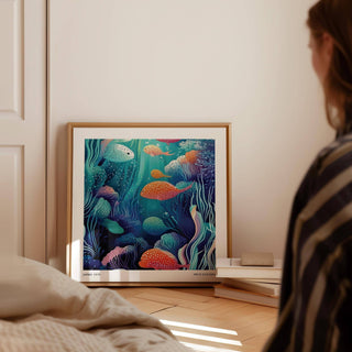 Decorative underwater artwork for modern and minimalist spaces
