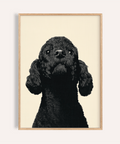 Black Poodle Wall Art in Beige and Black for living room, poster