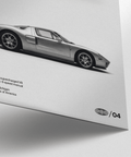 White accented Ford Gt Art Print, modern office decor