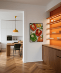 Dining space with Colorful Bell Pepper Print showcasing vibrant multicolored peppers