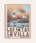 Modern Sevilla Wall Art poster featuring sandstone arch and palm trees