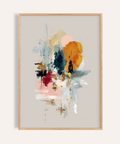 Abstract Wall Art poster, Multicolored, Beige, and Gray for living room