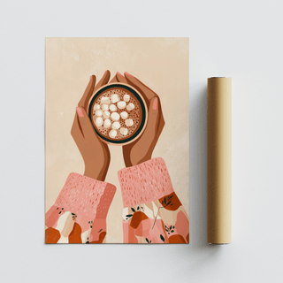 Hot Cocoa Wall Art poster for warming up kitchen environment