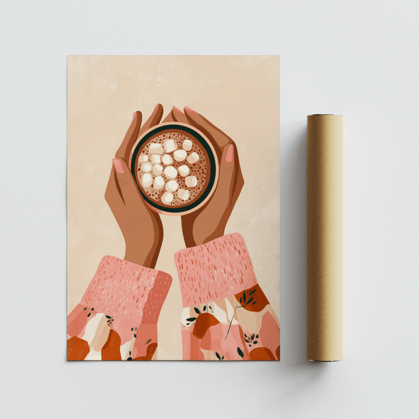 Hot Cocoa Wall Art poster for warming up kitchen environment