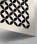 Graphic mid century wall print with repeating organic shapes in neutral tones.