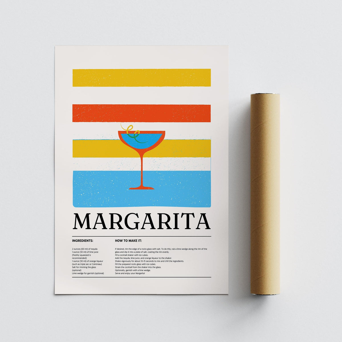 Citrus-themed Margarita wall art for bright, cheerful wall decor.