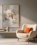 Neutral Tones Art poster in Beige, White, and Gray for dining room wall art