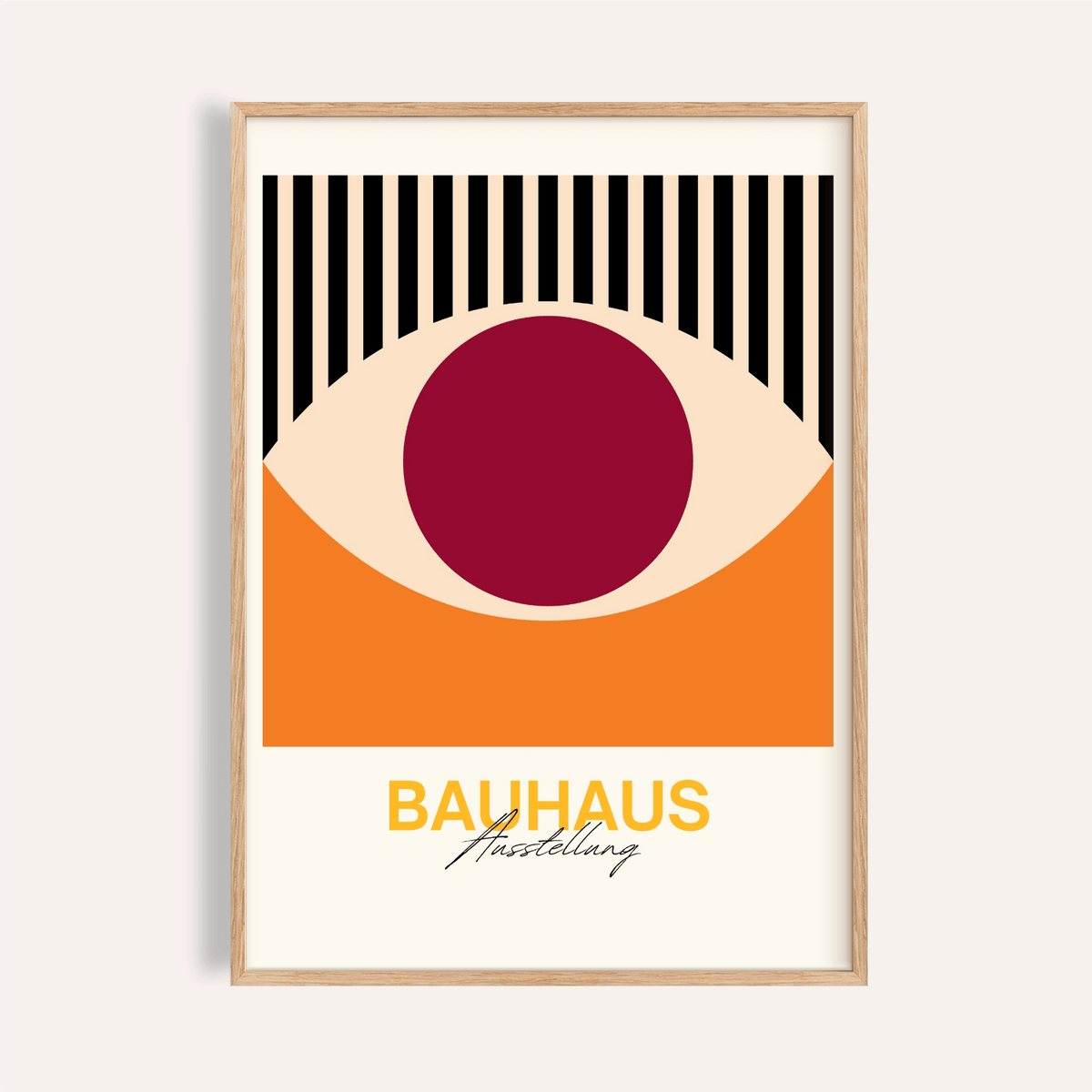 Retro Eye Wall Art print with Black and Orange for living room