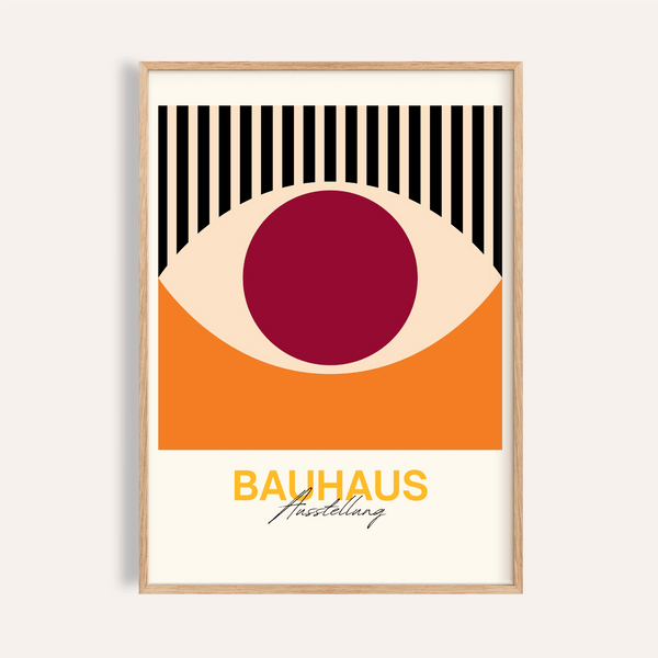 Retro Eye Wall Art print with Black and Orange for living room