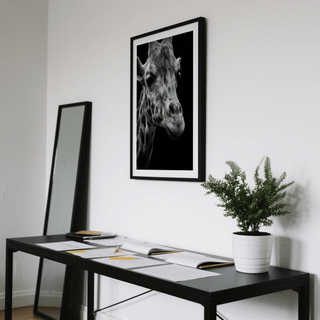 Black and white animal portrait poster for modern interiors