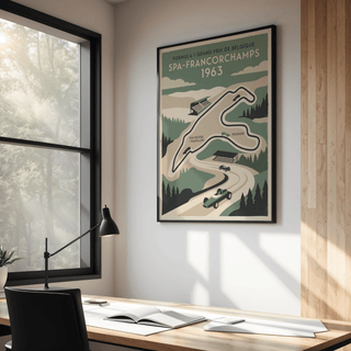 Presenting Spa Francorchamps Art Print poster with Spa-Francorchamps 1963 typography
