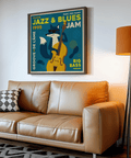 Jazz Blues Art Print showing Green, Blue for hallway wall art