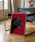 Striking red and black Wildlife Wall Art for office décor
