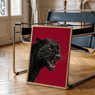 Striking red and black Wildlife Wall Art for office décor