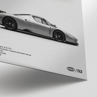Enzo Ferrari Print featuring gray details for car enthusiast's study