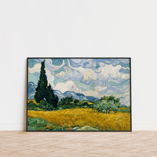Cypress Tree Landscape print, Multicolored tones, soothing for meditation room
