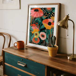 Floral Tropical Wall Picture art print, Multicolored for bedroom wall decor
