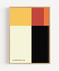 Ellsworth Kelly block colour art featuring yellow, red, and black geometric design
