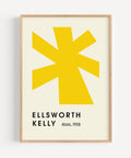 Yellow aloe Ellsworth Kelly poster with bold geometric design