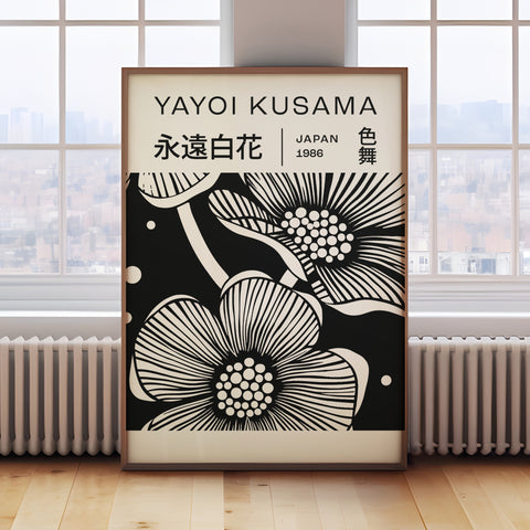 Yayoi Kusama Prints - Black and White Floral Wall Art