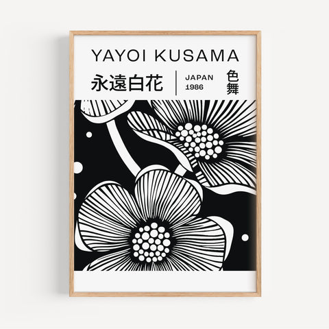 Yayoi Kusama Prints - Black and White Floral Wall Art