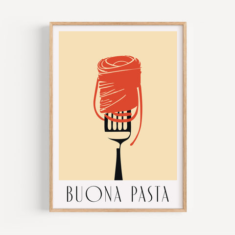 Buona Pasta art print - modern wall art for Italian-themed kitchen