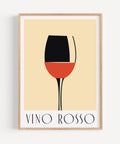 Italian red wine art print vintage poster for home decor