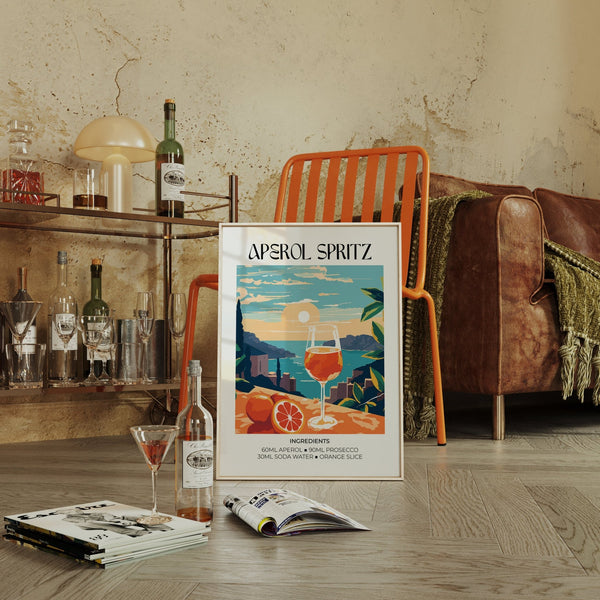 modern Cocktail Art Poster with mixology-inspired design