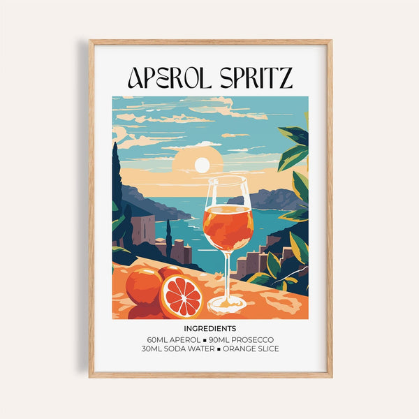 Cocktail Art Poster featuring vibrant orange tones