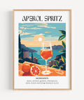 Matisse Aperol Spritz Cocktail Poster in vibrant colours for bar or kitchen decor
