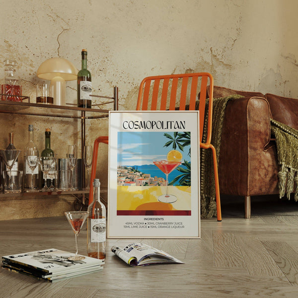 unique Drink Art featuring bold red, yellow, and blue tones