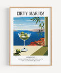 Dirty Martini cocktail bar art with a modern Matisse-inspired design