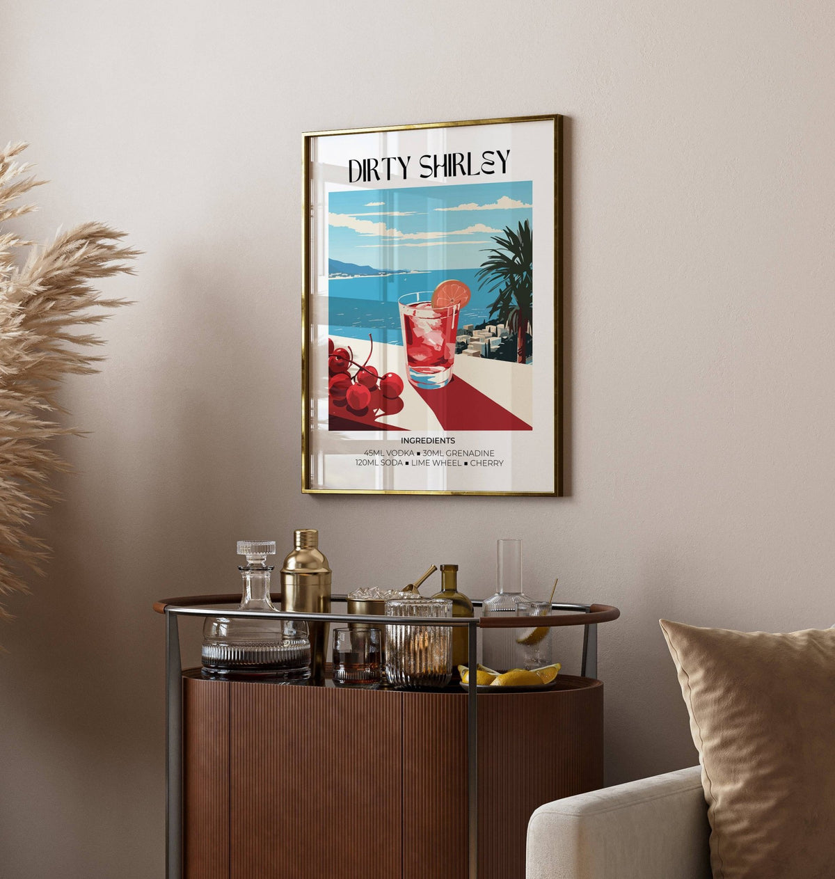 Premium-quality bar wall pictures with mixology art and bold colours