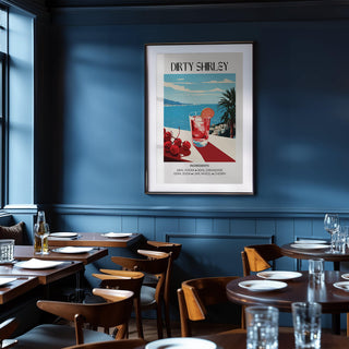 Artistic cocktail print used as standout bar wall pictures