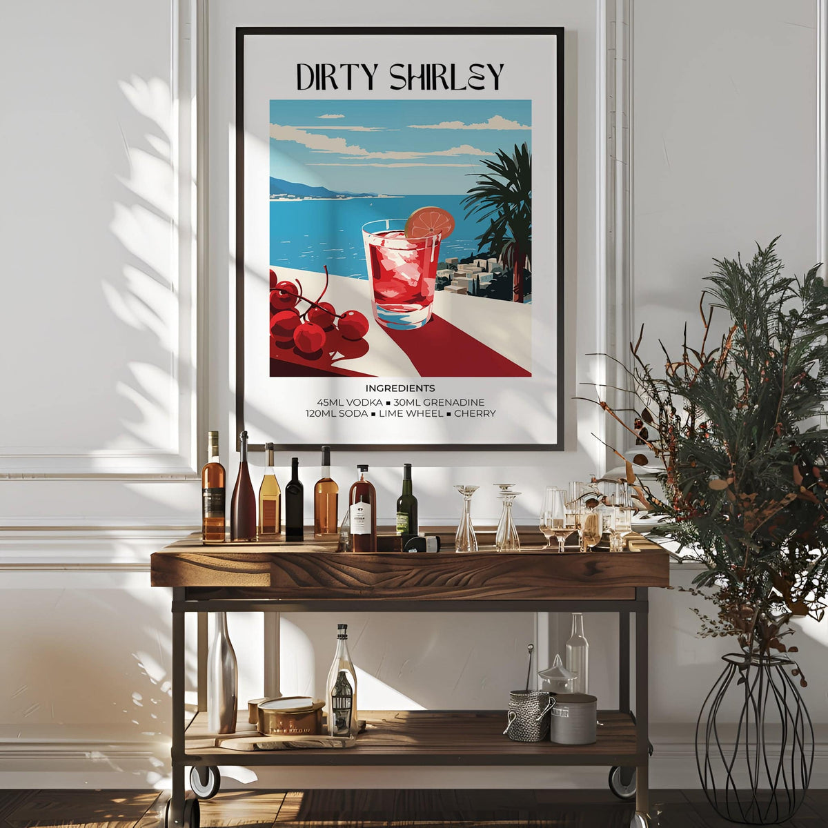 Abstract cocktail-inspired bar wall pictures for home entertainment areas