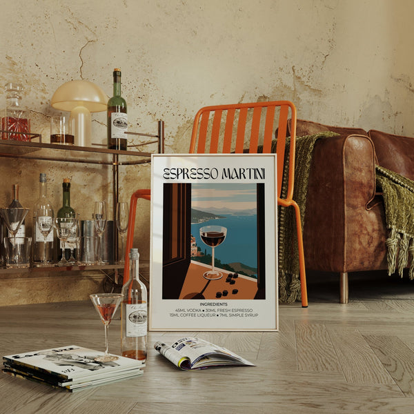 contemporary Espresso Martini Poster with bold contrast