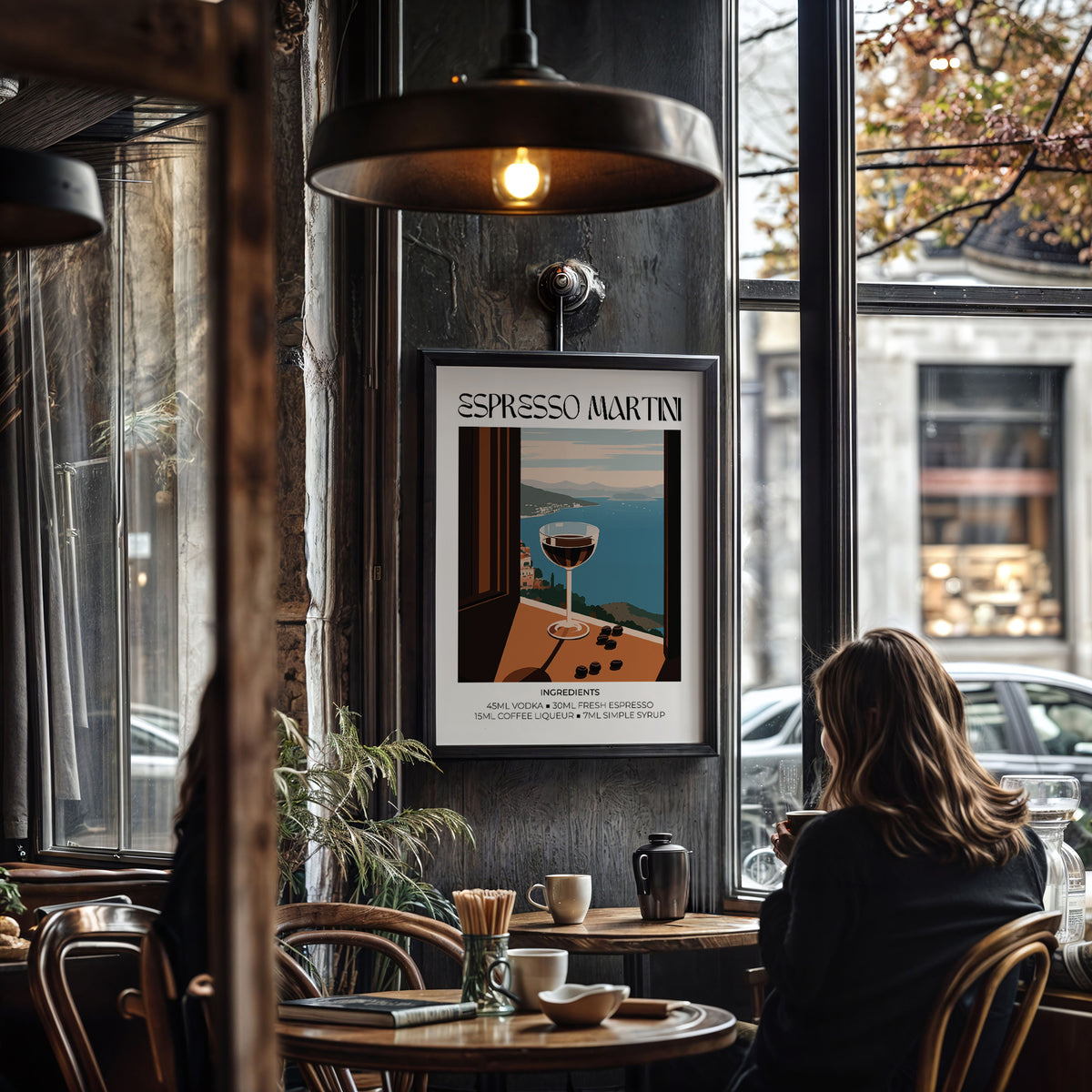 modern Espresso Martini Poster with cocktail-inspired design