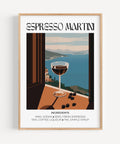 Espresso Martini cocktail art print, Matisse-inspired bar signs decor