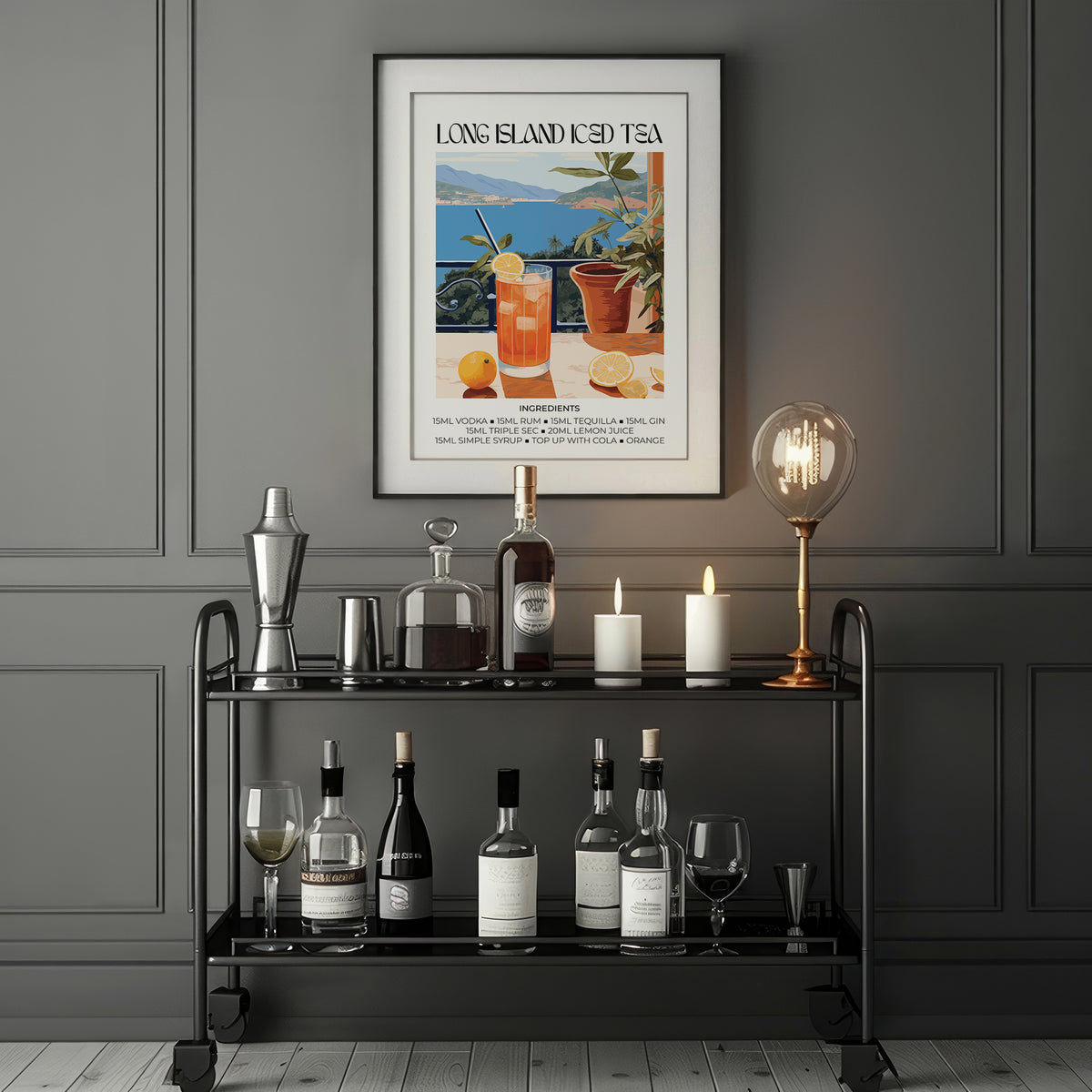 Premium matte print cocktail wall art inspired by Henri Matisse