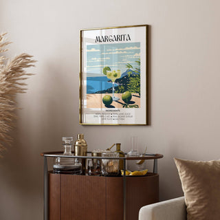 Vibrant yellow and green Margarita decor for bar wall art