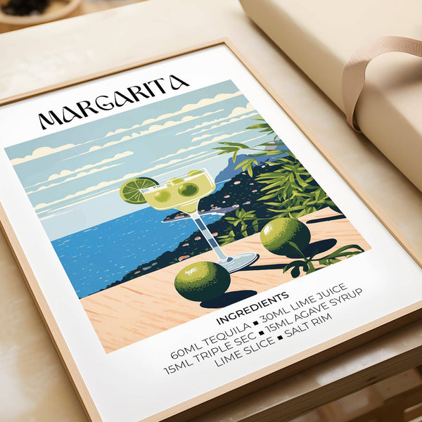 Colourful mixology artwork ideal as decor for bar or dining spaces