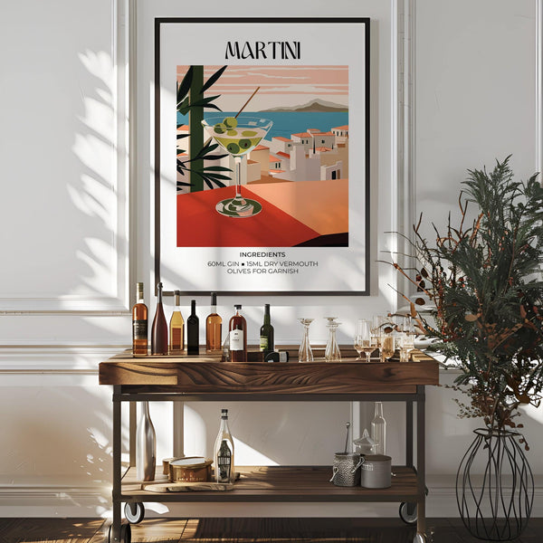 contemporary Martini Poster with a striking colour palette