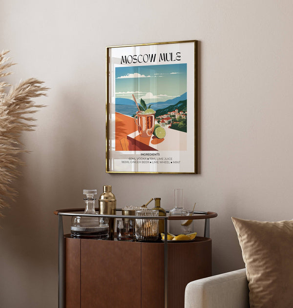 Striking drinks artwork with elegant typography and design