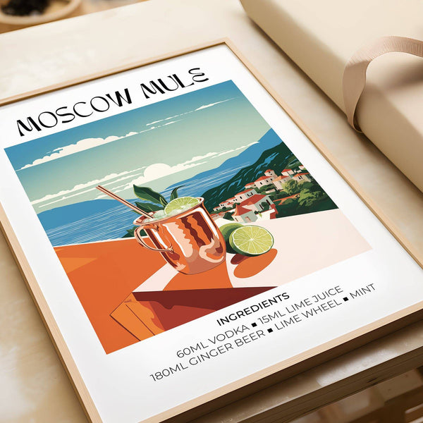 Contemporary drinks artwork with bold abstract elements