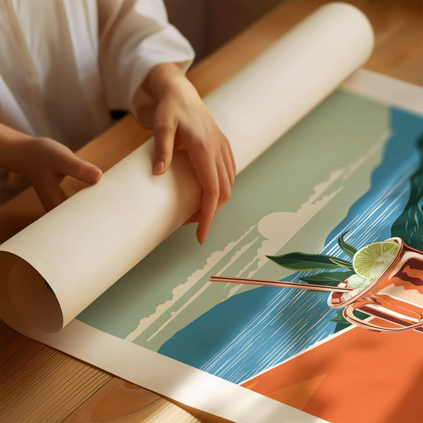 Artistic drinks artwork with a Matisse-inspired aesthetic