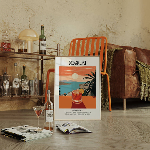 contemporary Vintage Bar Artwork with a Matisse-style design