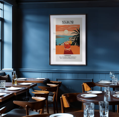 Elegant Negroni poster perfect for kitchens, bars, and living spaces
