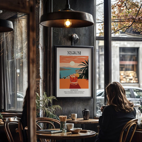 modern Vintage Bar Artwork with warm and rich hues