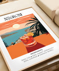 Artistic Negroni print showcasing rich red and orange tones
