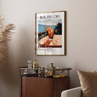 Bold cocktail recipe poster with abstract design elements